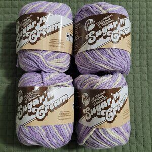 4 Skeins of Lily Sugar 'n Cream 100% Cotton Yarn - Spring Swirl